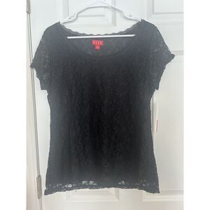 Elle Black Lace Large Top NWT